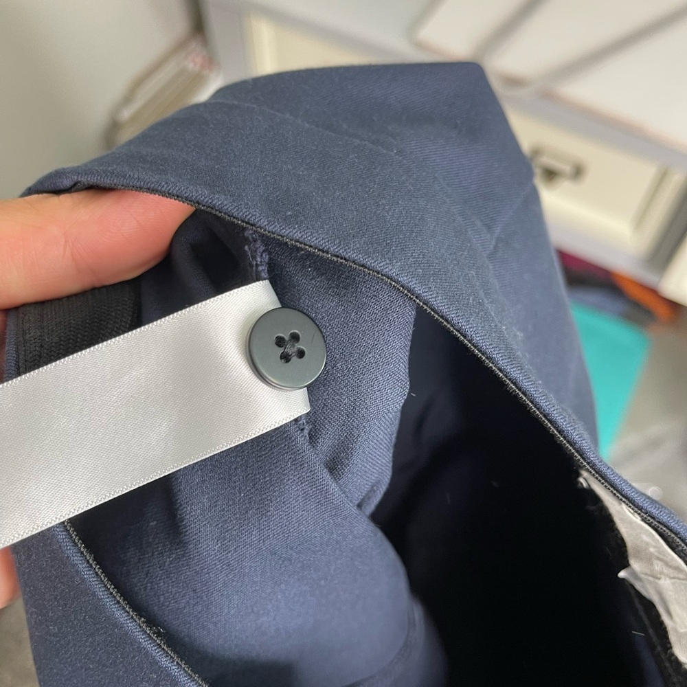 Everlane NWOT Navy Side-Zip Stretch Cotton Skinnt Pull On Work Pants 2 - Picture 7 of 11